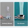 Propeller Driven Shower Head With Stop Button And Cotton Filter Turbocharged High Pressure Handheld Shower Nozzle